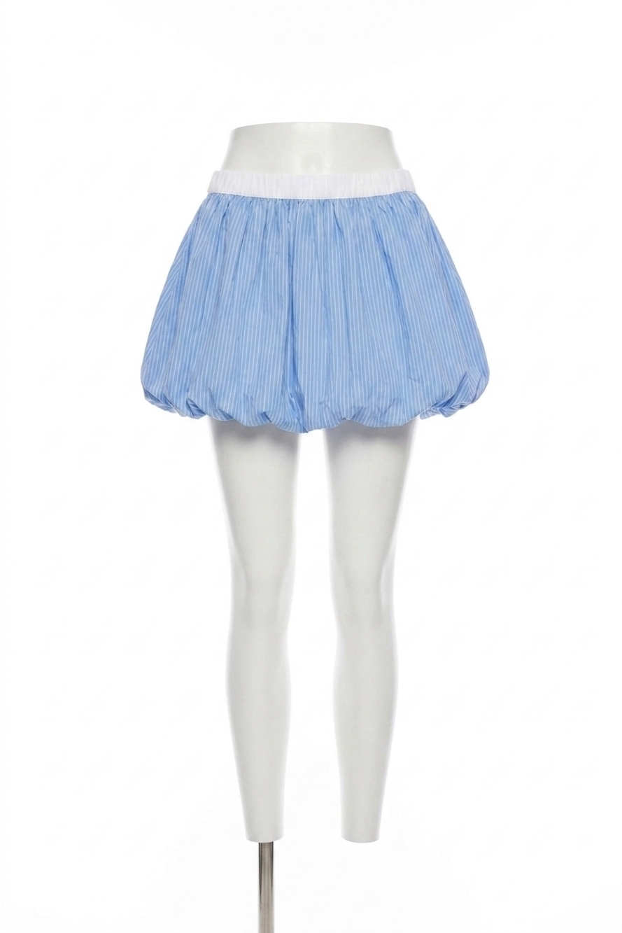 NEW NIA smith bubble mini skirt in chambray